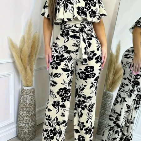 Elegant Off the Shoulder Floral Jumpsuit