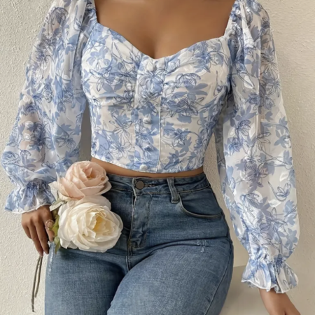 Sweetheart Neck Blouse