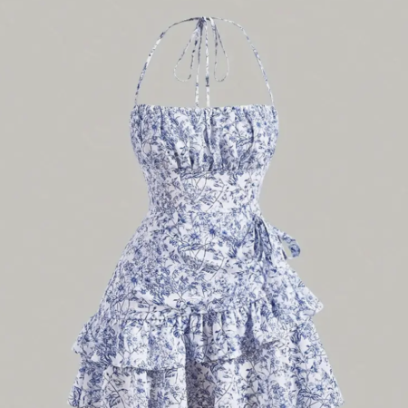 Floral Print Layered Dress