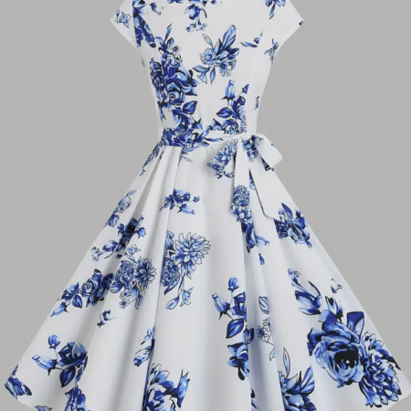 Chinoiserie Floral Print Dress