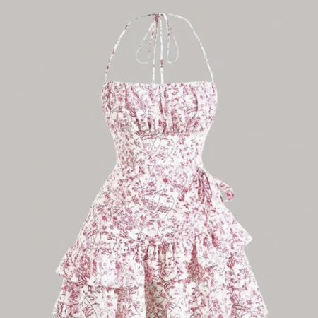 Floral Print Layered Dress