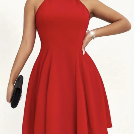 Sleeveless Swing Dresses - RED