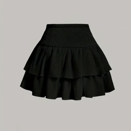 Mini Skirt with Charming Bow -BLACK