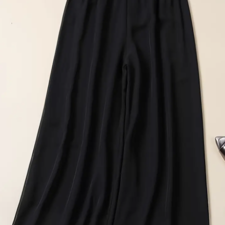 Polyester Knit Straight Leg Pants
