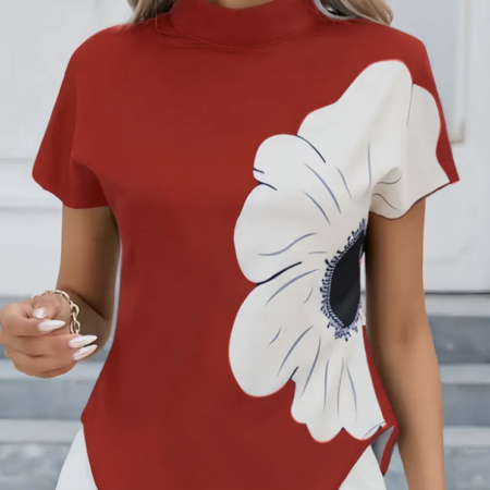 Batwing Sleeve Blouse - RED