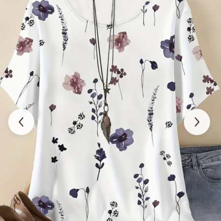 Plus Size Floral Print Blouse