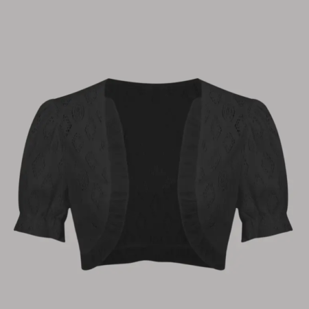 Contrast Lace Crop Cardigan