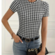 Houndstooth Print T-Shirt