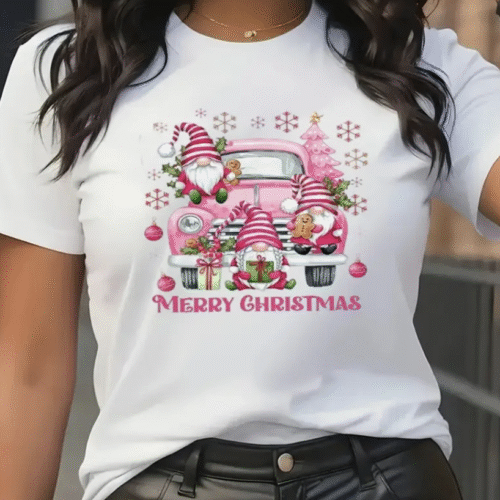 CHRISTMAS T-SHIRTS- PINK CAR
