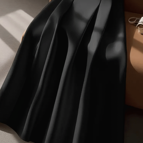 Summer Trendy Midi Skirt - BLACK