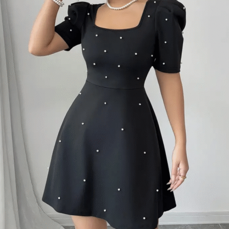 Flare Mini Dress -BLACK