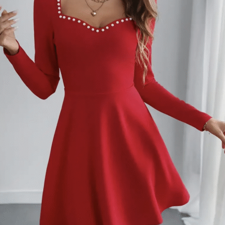 Flare Mini Dress -RED