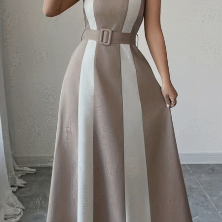 STYLISH ELEGANT DRESS - KHAKI