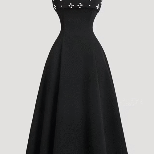 Princess Spaghetti Dress - Black