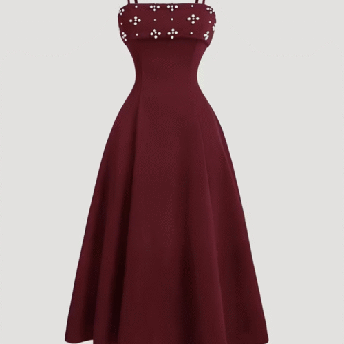 Princess Spaghetti Dress - Maroon